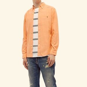 Vintage Orange Pastel Ralph Lauren
Chambray Oxford Shirt Size Large